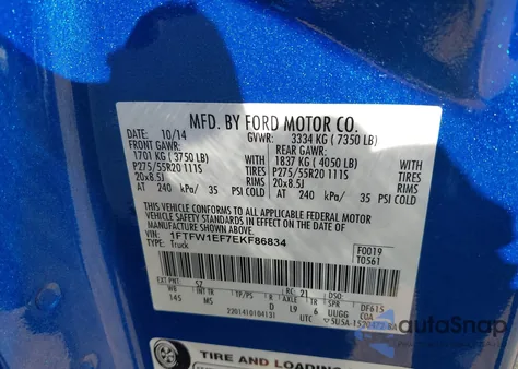 2014 Ford F-150 Xlt z USA, uszkodzony, nr VIN 1FTFW1EF7EKF86834